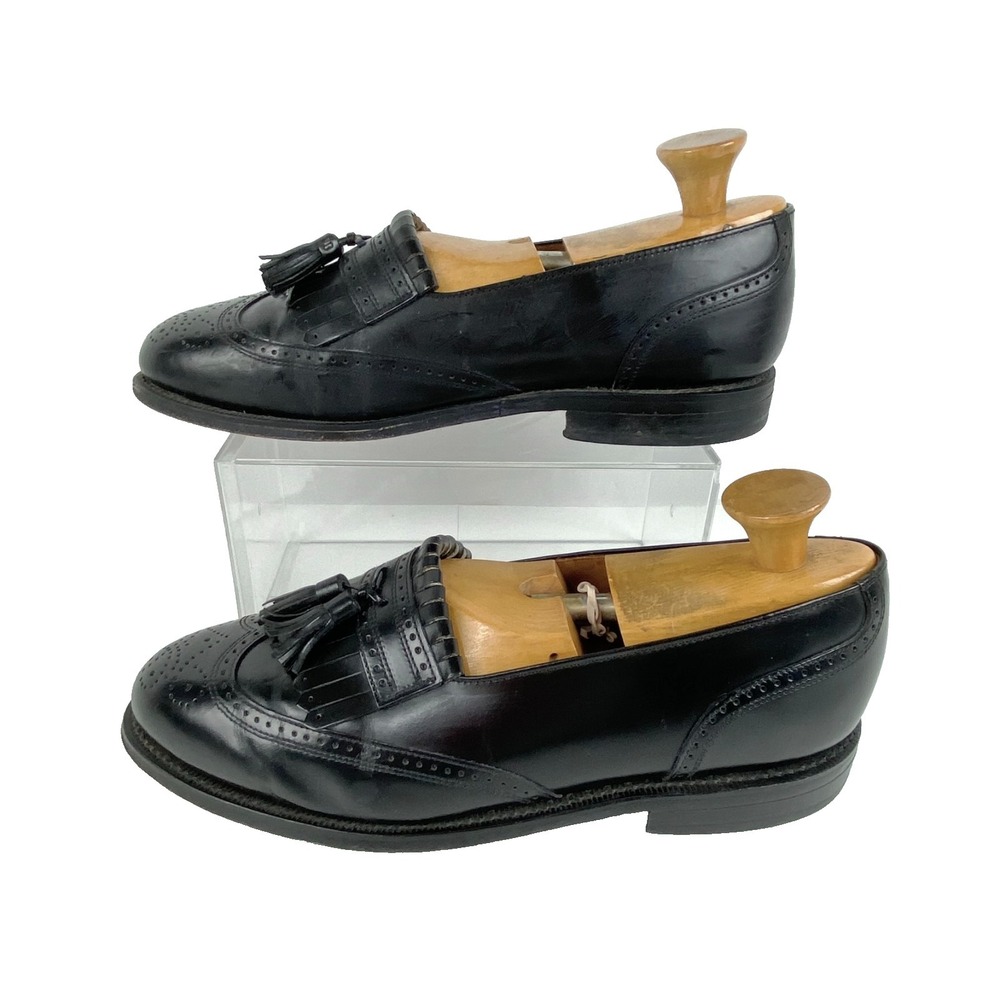 Bostonian Classics Leather Tassel Loafers Mens 8.5 EEE Extra Wide Wingtip Shoes